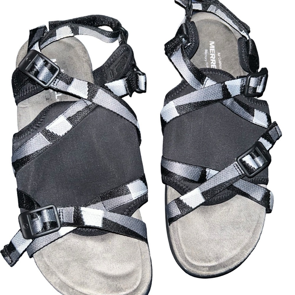 Women Merrell District 3 Lattice Web Strappy Sport Sandal Black 9M comfort